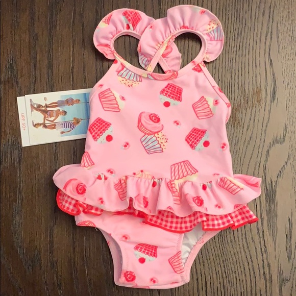 Sunuva Baby Girls Cupcake Frill Swimsuit 3-6 Mo - Picture 1 of 5
